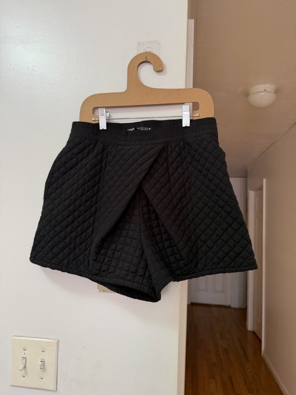 Zara Quilted Black Skort Shorts and jacket set